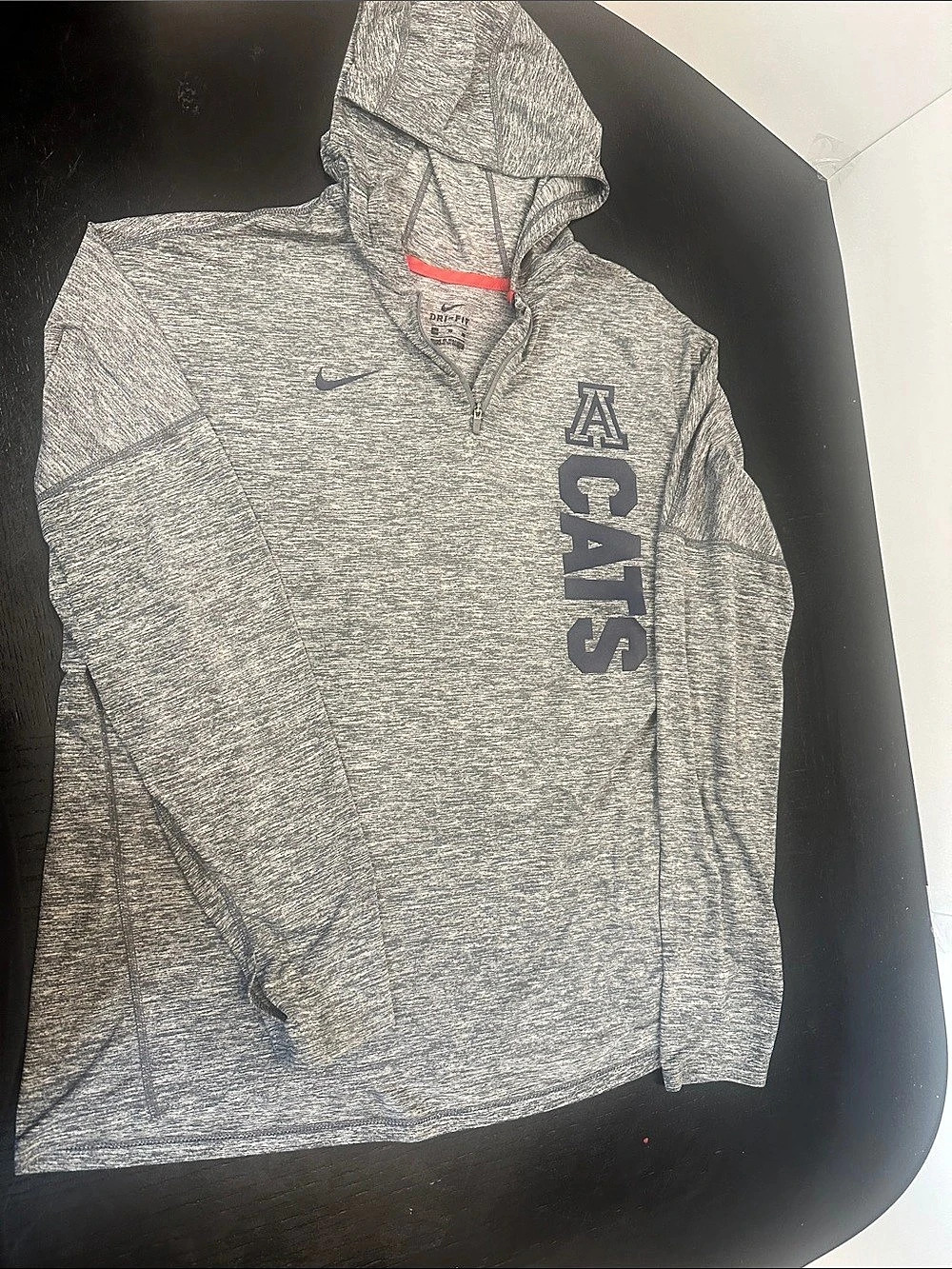 Nike Arizona Wildcats Dri-FIT 1/4-Zip Hooded Pullover Gray Medium